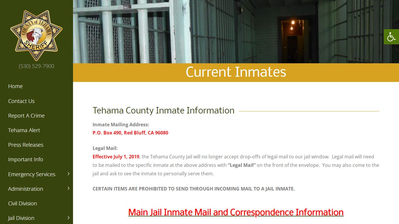 Tehama County Inmates - Jail Division - Tehama County ...