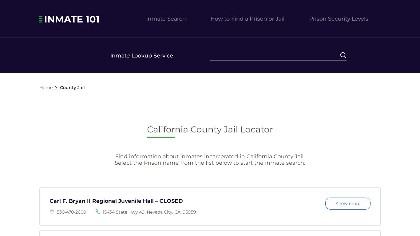 California County Jail Inmate Search | Free Inmate Lookup